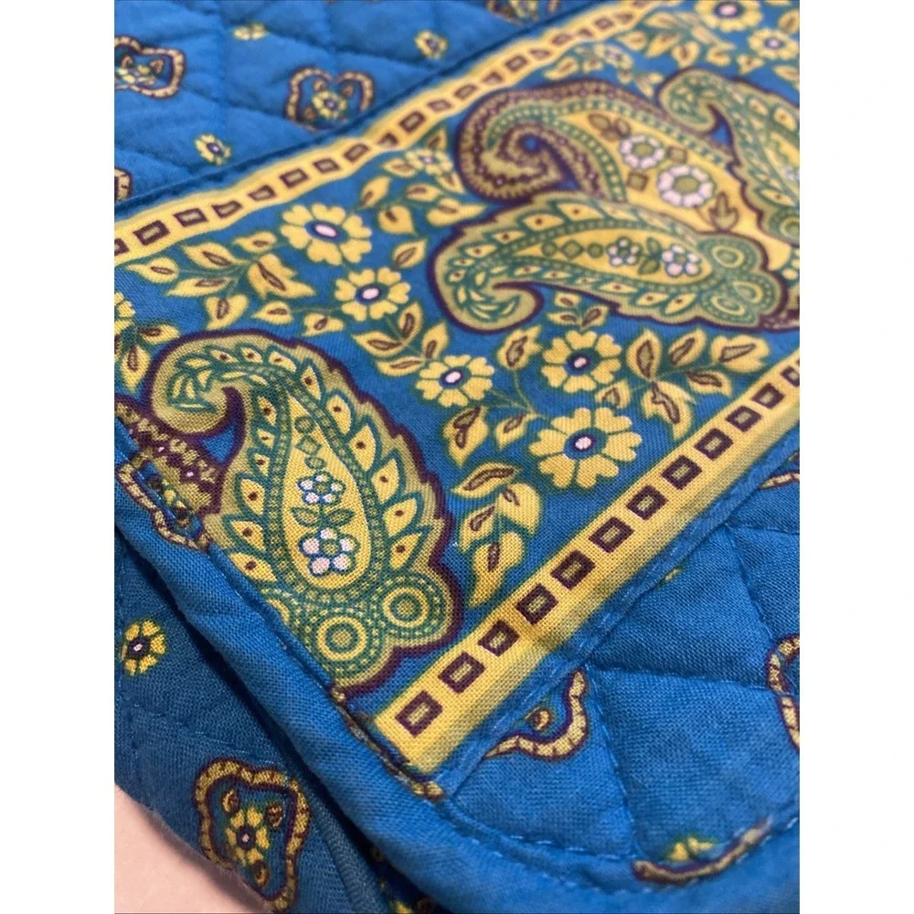 Victoria Hill Quilted Diaper Overnight Tote Large Travel Bag Cotton Blue Paisley - Picture 6 of 16